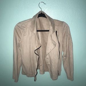 Faux suede motor jacket